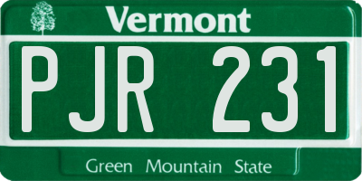 VT license plate PJR231