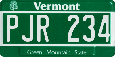 VT license plate PJR234