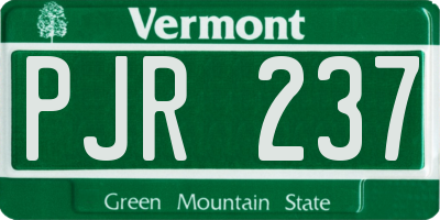 VT license plate PJR237