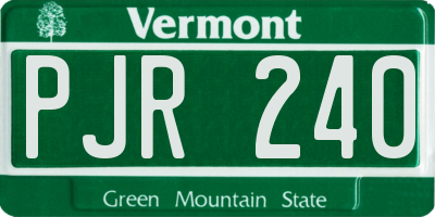 VT license plate PJR240