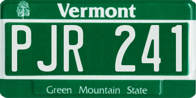 VT license plate PJR241