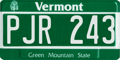 VT license plate PJR243