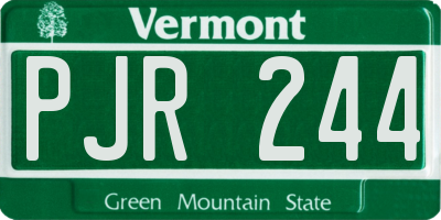 VT license plate PJR244