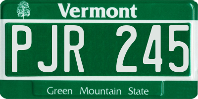 VT license plate PJR245