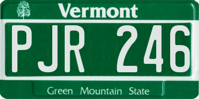 VT license plate PJR246