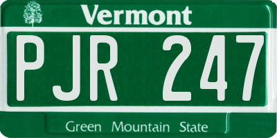 VT license plate PJR247