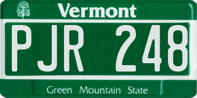 VT license plate PJR248