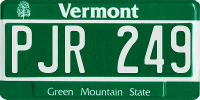 VT license plate PJR249