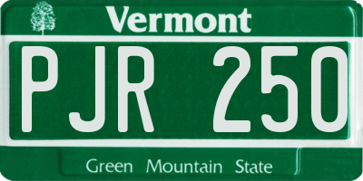 VT license plate PJR250