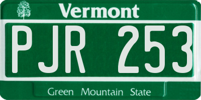 VT license plate PJR253