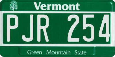 VT license plate PJR254