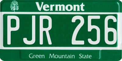 VT license plate PJR256