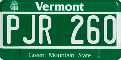 VT license plate PJR260