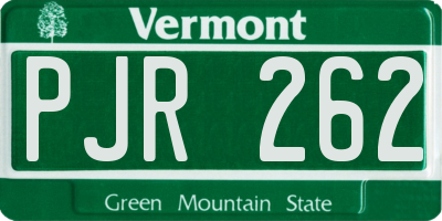 VT license plate PJR262