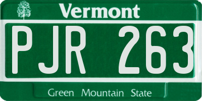 VT license plate PJR263