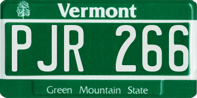 VT license plate PJR266