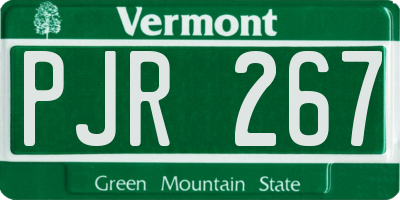 VT license plate PJR267