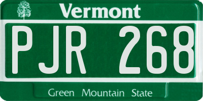 VT license plate PJR268