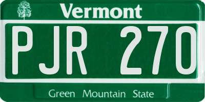 VT license plate PJR270