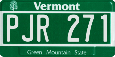 VT license plate PJR271