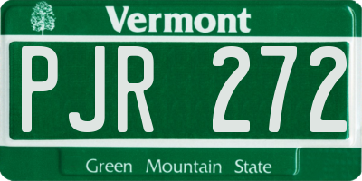 VT license plate PJR272