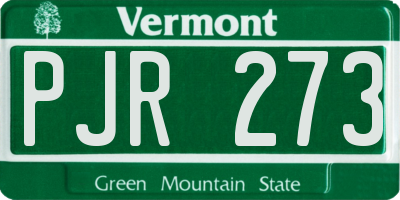 VT license plate PJR273