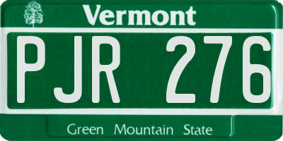 VT license plate PJR276