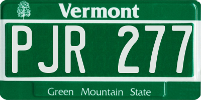 VT license plate PJR277