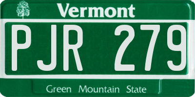 VT license plate PJR279