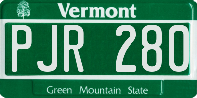 VT license plate PJR280