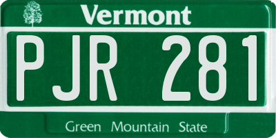 VT license plate PJR281