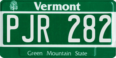 VT license plate PJR282