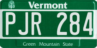 VT license plate PJR284