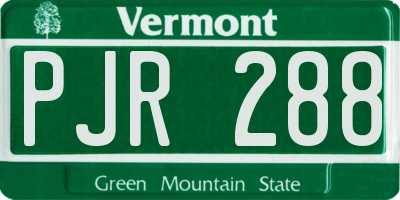 VT license plate PJR288