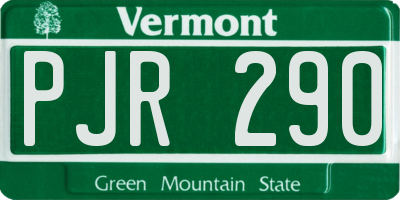 VT license plate PJR290