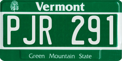 VT license plate PJR291