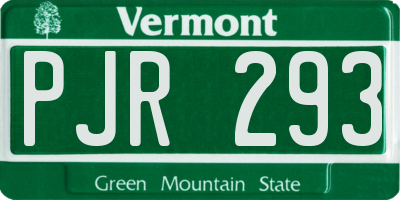 VT license plate PJR293