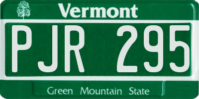 VT license plate PJR295