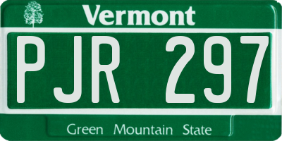 VT license plate PJR297
