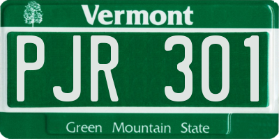 VT license plate PJR301