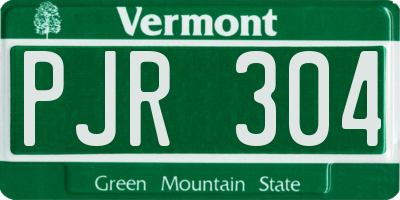 VT license plate PJR304