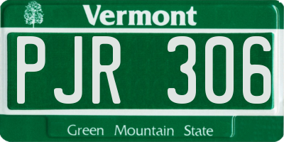 VT license plate PJR306