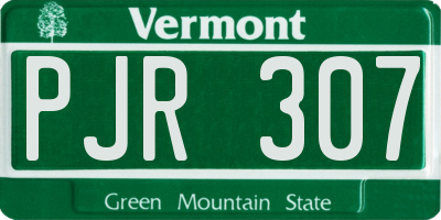 VT license plate PJR307