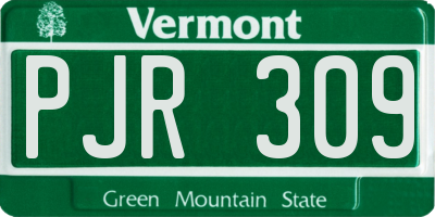 VT license plate PJR309