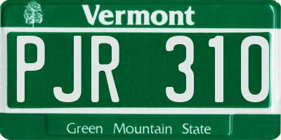 VT license plate PJR310