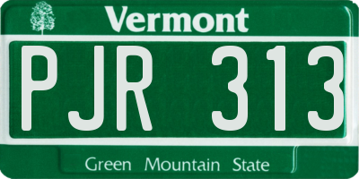 VT license plate PJR313