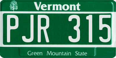 VT license plate PJR315