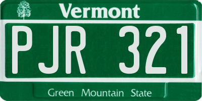 VT license plate PJR321