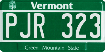 VT license plate PJR323