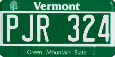 VT license plate PJR324